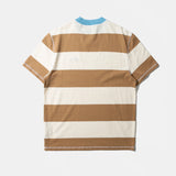 EDMMOND STUDIOS STRIPED TOP BROWN TSHIRT - BROWN