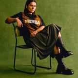 FRED PERRY + MEYBA CUT N SEW SS TSHIRT - DARK CARMEL / NAVY