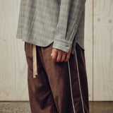 SEVA MONT RELAXED STRIPE TRACK PANT - BROWN