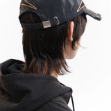 PAM DISTRESSED URCHIN TAG BASEBALL CAP - BLACK WASH