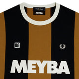 FRED PERRY + MEYBA CUT N SEW SS TSHIRT - DARK CARMEL / NAVY