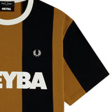 FRED PERRY + MEYBA CUT N SEW SS TSHIRT - DARK CARMEL / NAVY