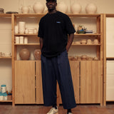 LOWF KYOTO BOX PLEAT PANTS - MIDNIGHT NAVY