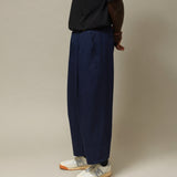 LOWF KYOTO BOX PLEAT PANTS - MIDNIGHT NAVY