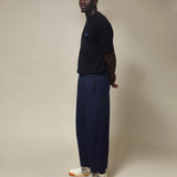 LOWF KYOTO BOX PLEAT PANTS - MIDNIGHT NAVY