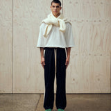 SEVA MONT WAFFLE 3/4 SLEEVE CREWNECK SHIRT - OFF WHITE