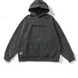LIBERATURS HEAVYWEIGHT HOODED SWEAT - DISTRESSED GREY