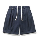 LIBERATURS DOUBLE PLEATED SHORTS - NAVY