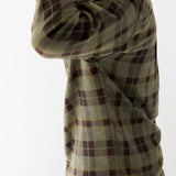 KAVU BIG JOE FLANNEL PLAID SHIRT - GREEN RAVINE