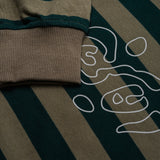 BUZZCUT JIGSAW STRIPED LS TSHIRT - GREEN / NAVY