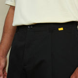 LOWF KYOTO BOX PLEAT SHORTS - BLACK