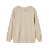 SEVA MONT WAFFLE HENLEY LS SHIRT - OATMEAL