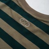 BUZZCUT JIGSAW STRIPED LS TSHIRT - GREEN / NAVY