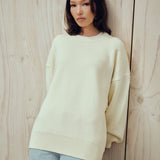 SEVA MONT KNITTED CREW NECK SWEATER - CREAM
