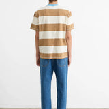 EDMMOND STUDIOS STRIPED TOP BROWN TSHIRT - BROWN