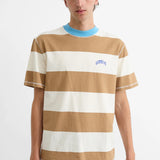 EDMMOND STUDIOS STRIPED TOP BROWN TSHIRT - BROWN