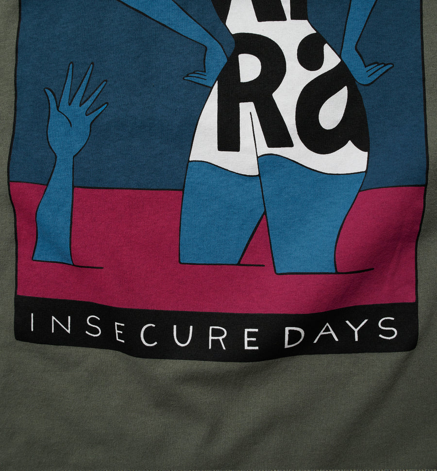 BY PARRA INSECURE SS TSHIRT - GREYISH GREEN