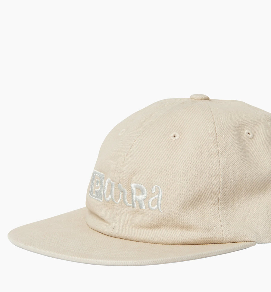 BY PARRA BLOCKED LOGO 6 PANEL CAP - OFF WHITE