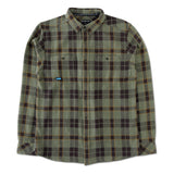 KAVU BIG JOE FLANNEL PLAID SHIRT - GREEN RAVINE