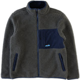 KAVU WAYSIDE SHERPA FLEECE ZIP UP JACKET - OCEAN STORM