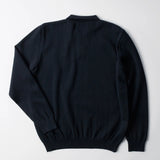 BY PARRA FLOWER BLOB KNITTED POLO PULLOVER - MIDNIGHT BLUE
