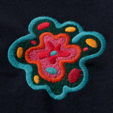 BY PARRA FLOWER BLOB KNITTED POLO PULLOVER - MIDNIGHT BLUE