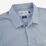 USKEES #6007 TASKER SS SHIRT - BLUE GOLD BLEND STRIPE