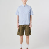USKEES #6007 TASKER SS SHIRT - BLUE GOLD BLEND STRIPE