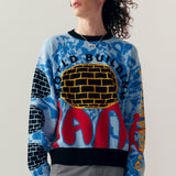 PAM WORLD BUILDING GRAPHIC JACQUARD KNITTED PULLOVER SWEATER - MULTI