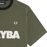 FRED PERRY + MEYBA RINGER SS TSHIRT - LAUREL WREATH GREEN