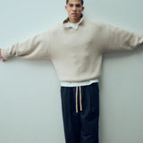 SEVA MONT KNITTED POLO SWEATER - NAVY