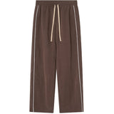 SEVA MONT RELAXED STRIPE TRACK PANT - BROWN