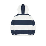 ALFRED'S APT HIGHWAY STRIPE ZIP UP HOOD - NAVY / WHITE