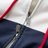 ALFRED'S APT HIGHWAY STRIPE ZIP UP HOOD - NAVY / WHITE