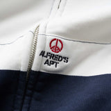ALFRED'S APT HIGHWAY STRIPE ZIP UP HOOD - NAVY / WHITE