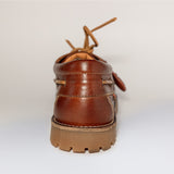1ST PRODUCT + WILD RHINO PEAKED 3 EYE LUG MOC BOAT - COGNAC