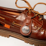 1ST PRODUCT + WILD RHINO PEAKED 3 EYE LUG MOC BOAT - COGNAC