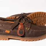 1ST PRODUCT + WILD RHINO PEAKED 3 EYE LUG MOC BOAT - DARK BROWN
