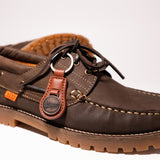 1ST PRODUCT + WILD RHINO PEAKED 3 EYE LUG MOC BOAT - DARK BROWN