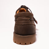 1ST PRODUCT + WILD RHINO PEAKED 3 EYE LUG MOC BOAT - DARK BROWN