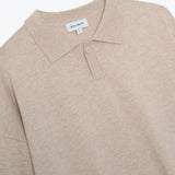 SEVA MONT 3/4 KNIT POLO - CAFFE LATTE
