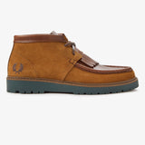 FRED PERRY KENNEY MID LOAFER SUEDE / LEATHER - DARK CARAMEL / CARRINGTON BRICK