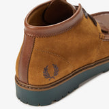 FRED PERRY KENNEY MID LOAFER SUEDE / LEATHER - DARK CARAMEL / CARRINGTON BRICK