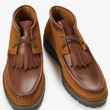 FRED PERRY KENNEY MID LOAFER SUEDE / LEATHER - DARK CARAMEL / CARRINGTON BRICK