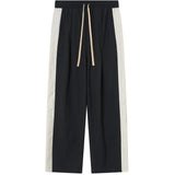 SEVA MONT RELAXED STRIPE SUIT PANT - BLACK / OFF WHITE