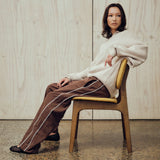 SEVA MONT RELAXED STRIPE TRACK PANT - BROWN