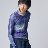 CANDICE MANE MESH TOP - BLUE
