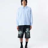 CANDICE ENTREE OXFORD STRIPE LS SHIRT - BLUE