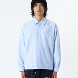 CANDICE ENTREE OXFORD STRIPE LS SHIRT - BLUE
