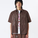 CANDICE RAZOR SS SHIRT - BROWN